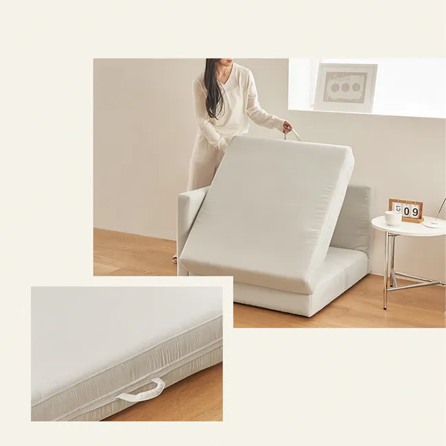 Mara 4 Seater Sofa Bed - Ivory (Aquatex Fabric) - 18