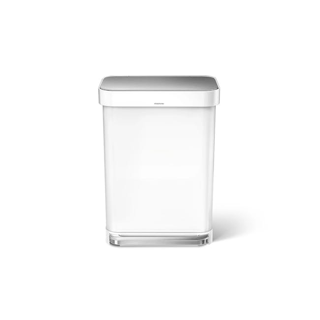simplehuman Rectangular Step Can - White (2 Choices) - 2 - Clear, modern, minimalist, sleek, cylindrical, transparent