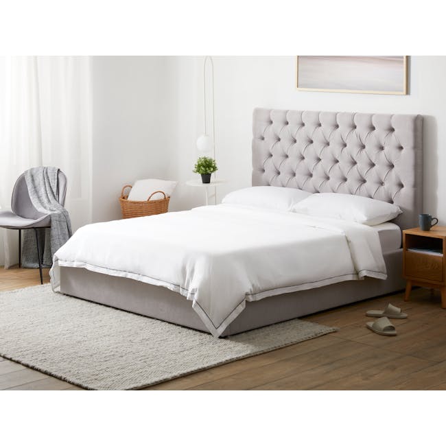 Isabelle Tall Queen Storage Bed - Silver Fox (Fabric) - 2