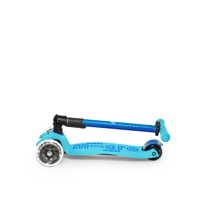 Micro Maxi Deluxe Foldable LED Scooter - Bright Blue (Age 5-12) - 2