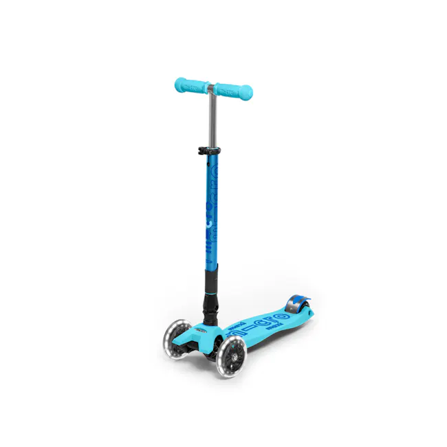 Micro Maxi Deluxe Foldable LED Scooter - Bright Blue (Age 5-12) - 1