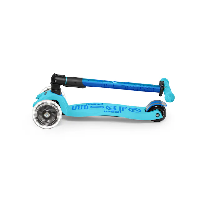 Micro Maxi Deluxe Foldable LED Scooter - Bright Blue (Age 5-12) - 8
