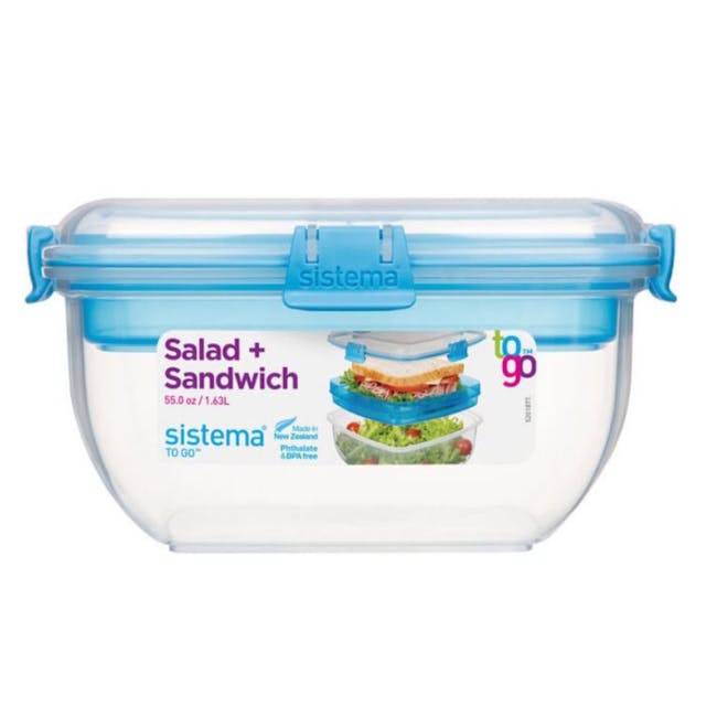 Sistema Salad N Sandwich To Go 1.63L -  Blue - 3