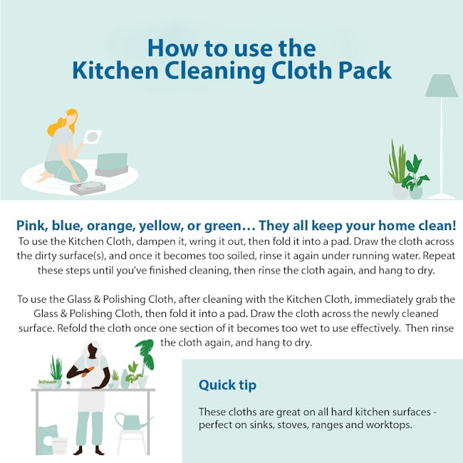 e-cloth Kitchen Eco Cleaning Cloth Pack (Set of 2) - 5