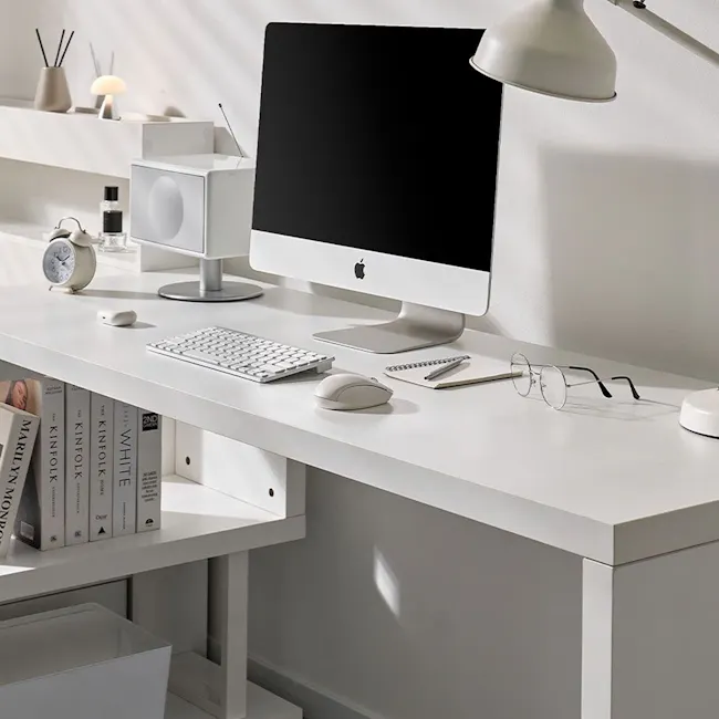 (As-is) Benzo Study Table with Bookshelf 1.6m - White - 1 - 15