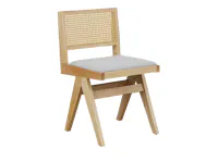 Dean Rattan Chair - Oak, Light Grey (Fabric)