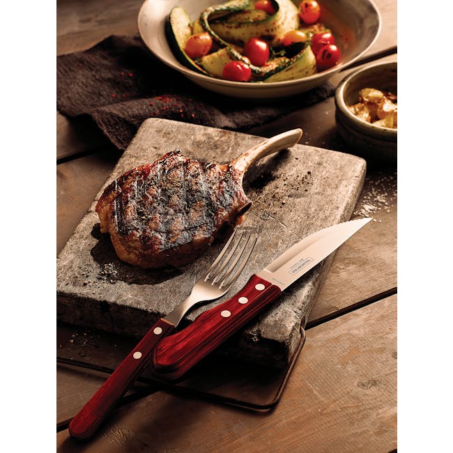 Tramontina 4pc Steak Cutlery Set - Red - 3