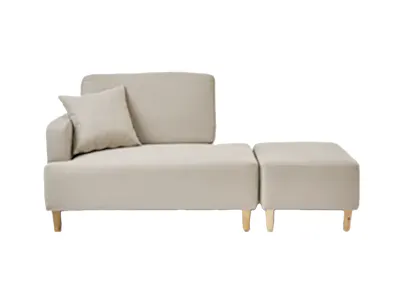 Genevieve 2 Seater Chaise Sofa with Ottoman - Grey (Pet Friendly)