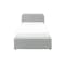 Nolan Super Single Storage Bed in Silver Fox with 1 Bowen Bedside Table in White, Oak - 1