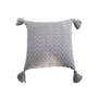 Elly Knitted Cushion Cover with Tassels - Light Grey - 0
