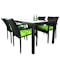 Boulevard Outdoor Dining Set with 4 Chair - Green Cushion - 1
