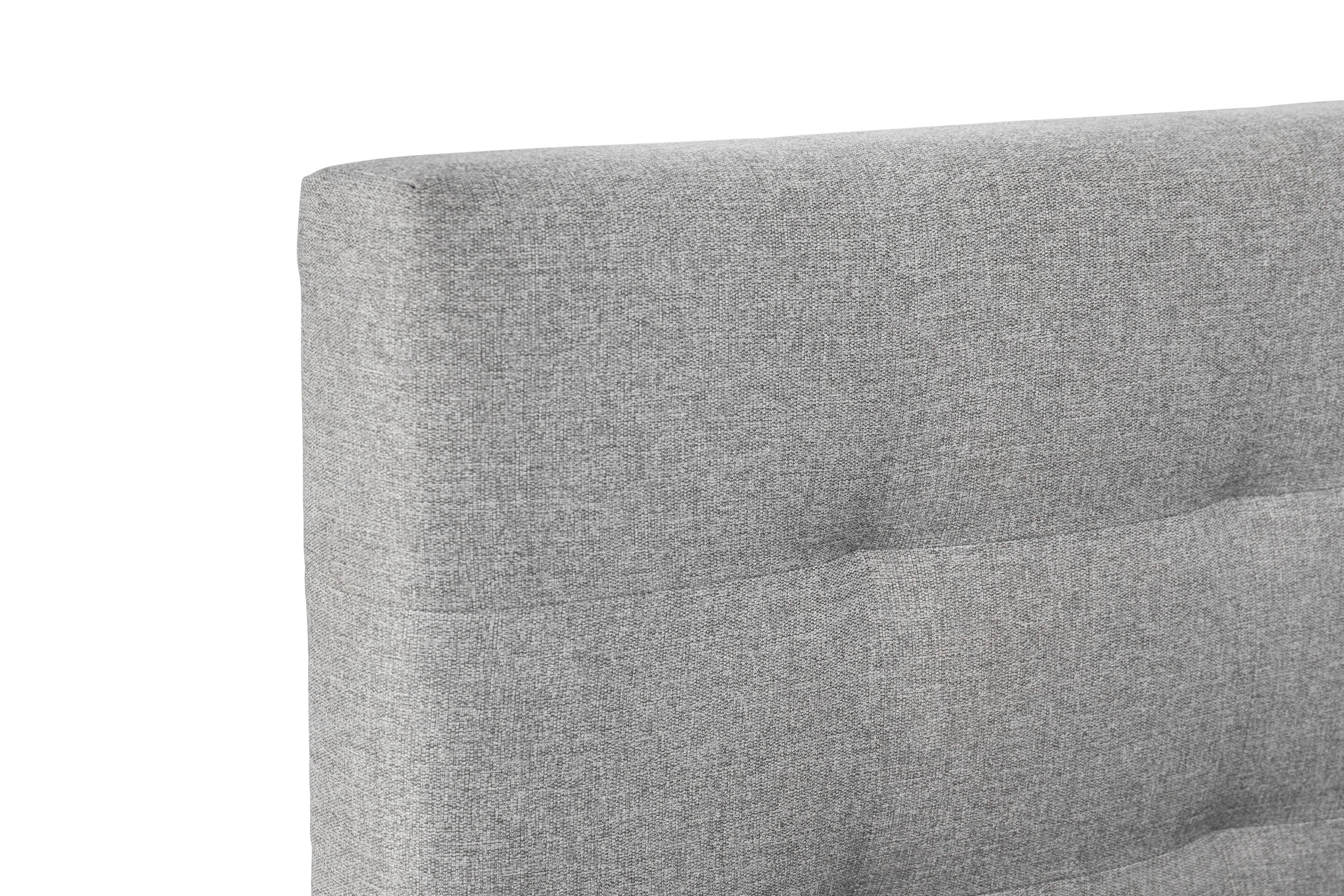 ESSENTIALS Queen Headboard Storage Bed - Stone (Faux leather) - 13 - Modern gray upholstered sofa with textured fabric