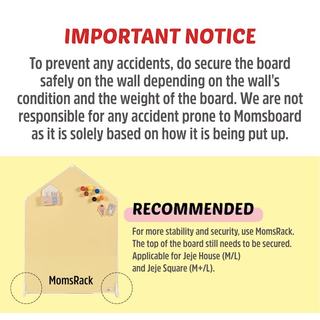 Momsboard Jeje House Magnetic Writing Board - Grey (2 Sizes) - 5
