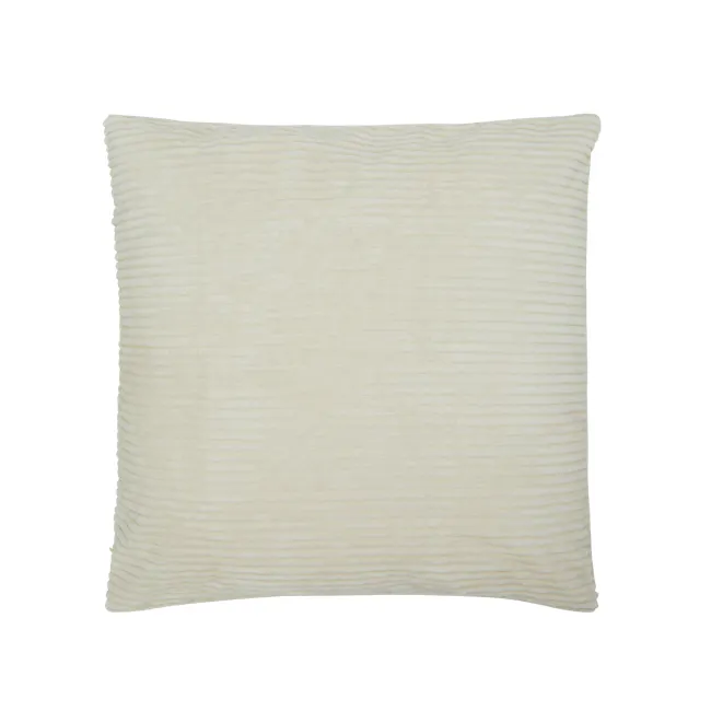 Emeri Large Corduroy Cushion - Ivory - 1 - Cream-colored, ribbed, textured, soft, organic, natural, organic texture, natural