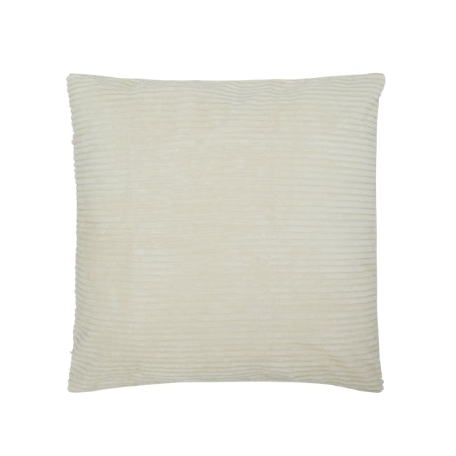 Emeri Large Velvet Cushion - Ivory - 0