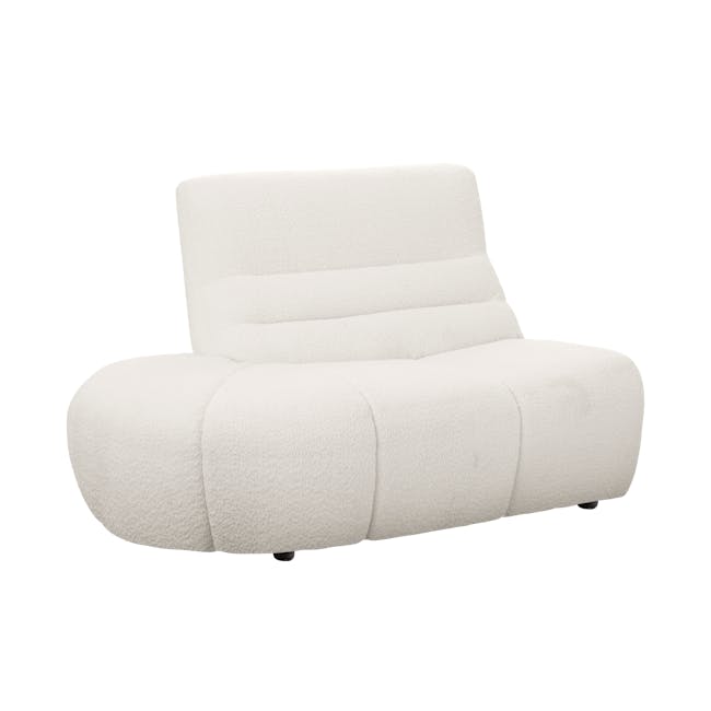 Tara 3 Seater Extended Sofa - Beige - 24 - Luxurious white upholstered lounge chair, modern design, plush fabric, ergonomic