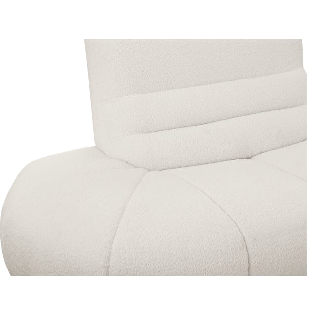 Tara 3 Seater Extended Sofa - Beige - 27 - Luxurious, plush, white fabric chair, Soft, textured, fluffy upholstery, Modern