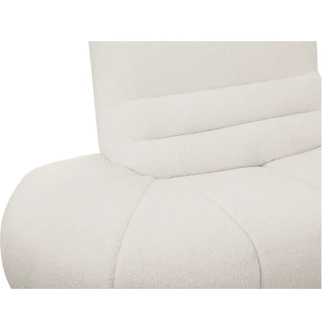 Tara 4 Seater Extended Sofa - Beige - 22 - Luxurious, plush, white fabric chair, Soft, textured, fluffy upholstery, Modern