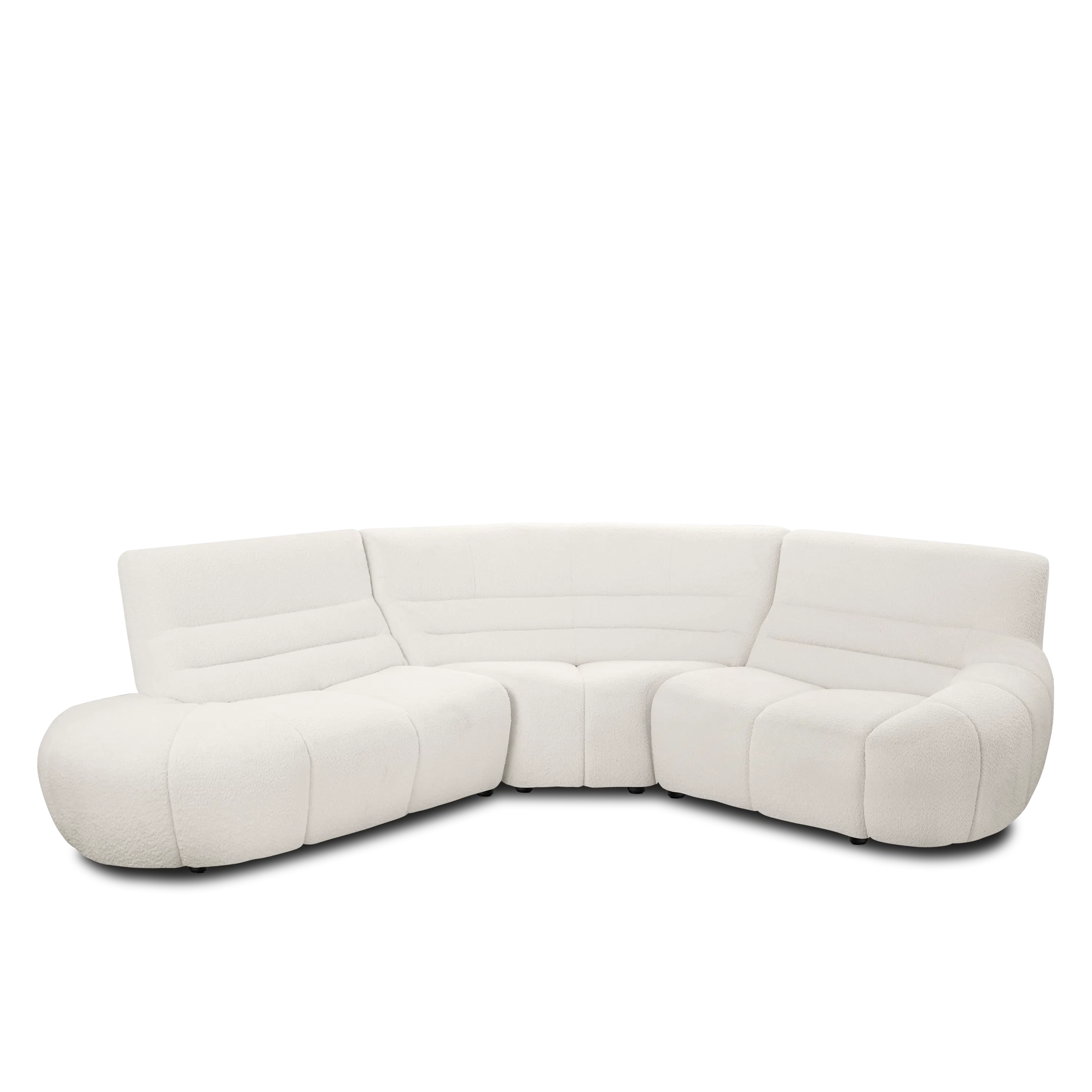 Tara Left Extended Chaise Sofa Unit - Beige - 13 - Sleek, modern white sectional sofa with plush cushions, Ergonomic design
