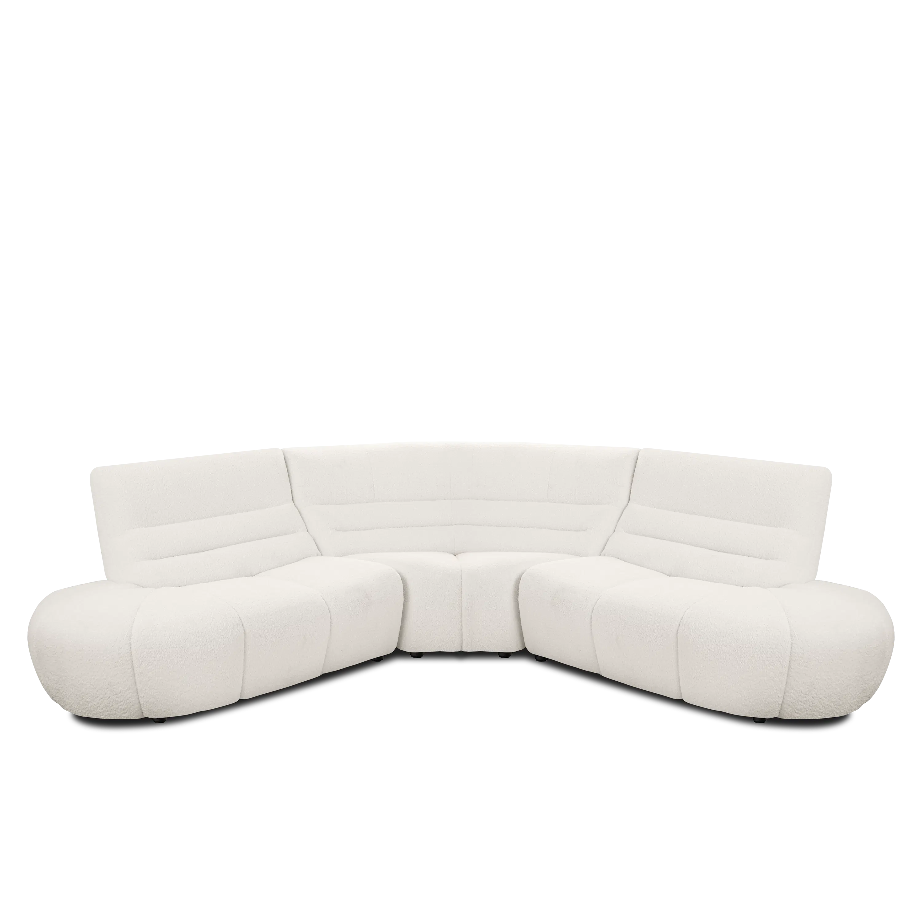 Tara Left Extended Chaise Sofa Unit - Beige - 11 - Luxurious white sectional sofa, modern design, plush fabric, ergonomic