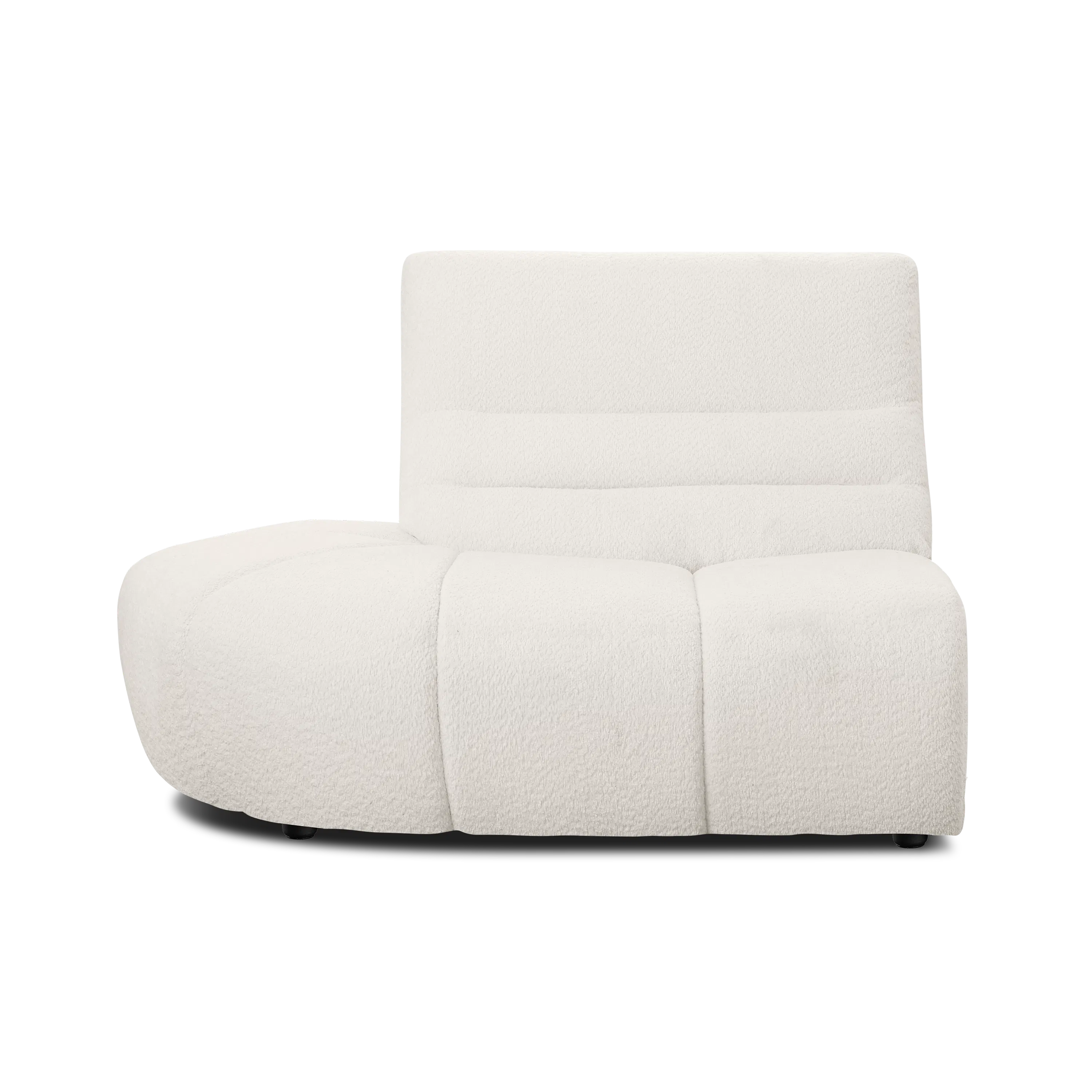 Tara Left Extended Chaise Sofa Unit - Beige - 16 - White, plush, modern, ergonomic, cushioned, soft, textured, cozy