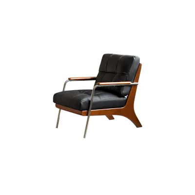 Maico Lounge Chair - Black (Faux Leather)