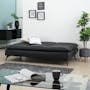 Helge 3 Seater Sofa Bed - Black (Faux Leather) - 1
