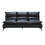 Helge 3 Seater Sofa Bed - Black (Faux Leather) - 0