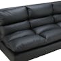 Helge 3 Seater Sofa Bed - Black (Faux Leather) - 13