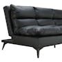 Helge 3 Seater Sofa Bed - Black (Faux Leather) - 14