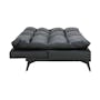 Helge 3 Seater Sofa Bed - Black (Faux Leather) - 12