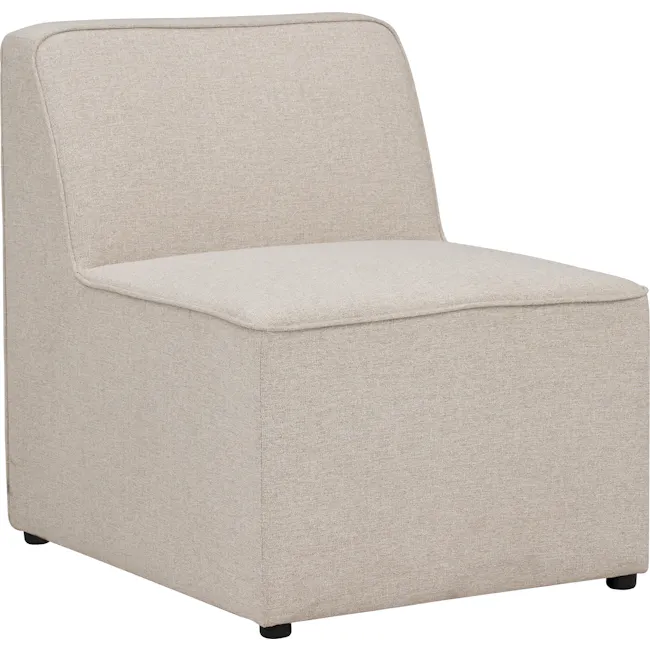 Tony 2 Seater Extended Storage Sofa - 20 - Beige upholstered armchair, modern design, textured fabric, comfortable seating