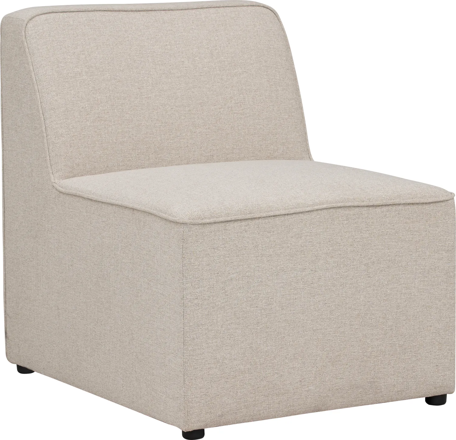 Tony 3 Seater Extended Storage Sofa - 21 - Beige upholstered armchair, modern design, textured fabric, comfortable seating