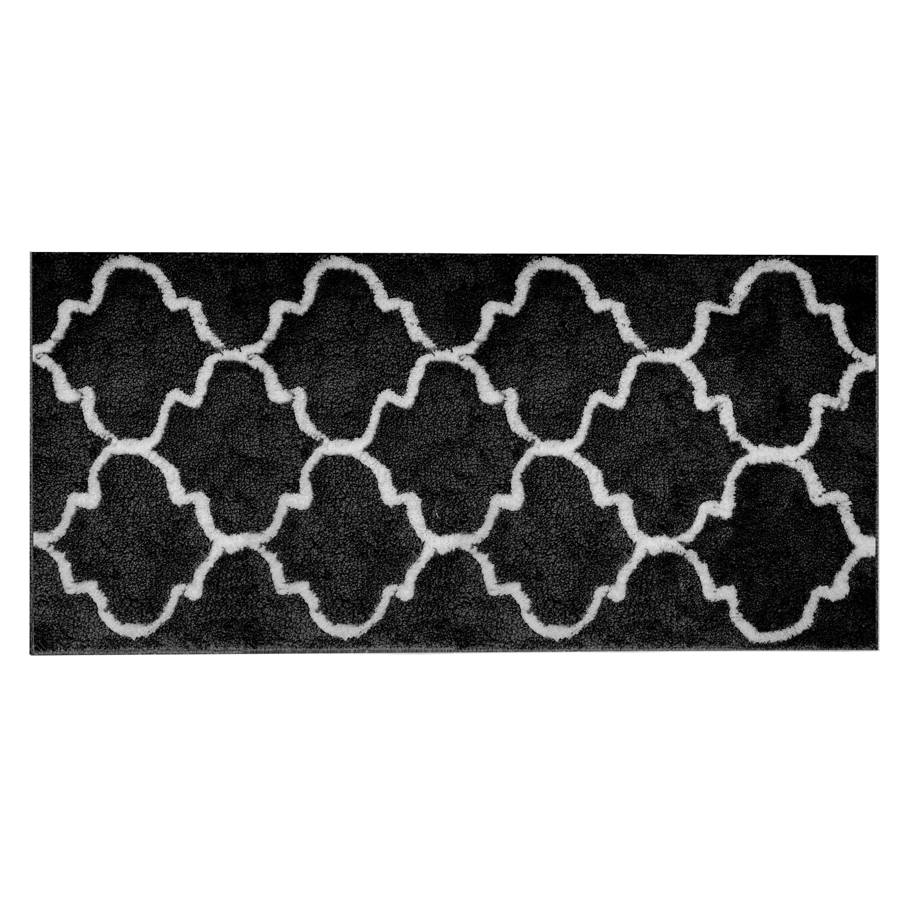 Lattice Long Floor Mat - Black