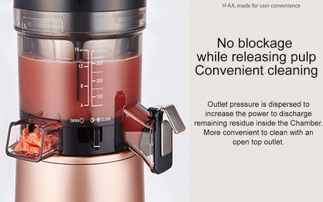Hurom HA-2600 Cold Pressed Slow Fruit Juicer Classic Series - Matte Silver - 4