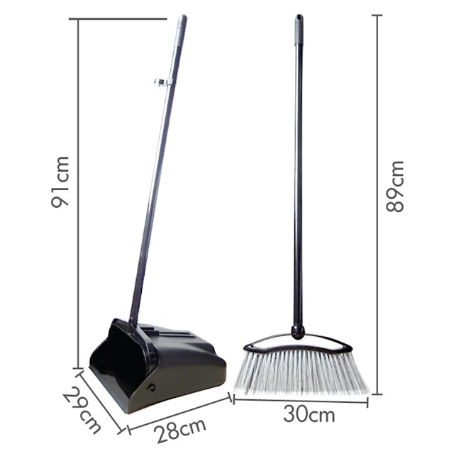 Swivel Dustpan and Broom Set - Red - 2