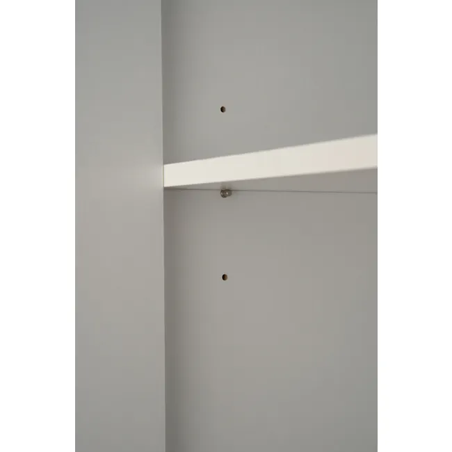 Miah 3 Door Wardrobe - Natural, White - 14 - Minimalist ceiling, white shelf, simple design, clean lines, modern aesthetic