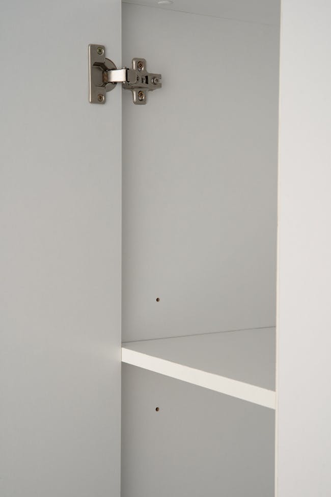 Miah 3 Door Wardrobe with Open Shelves - White - 21