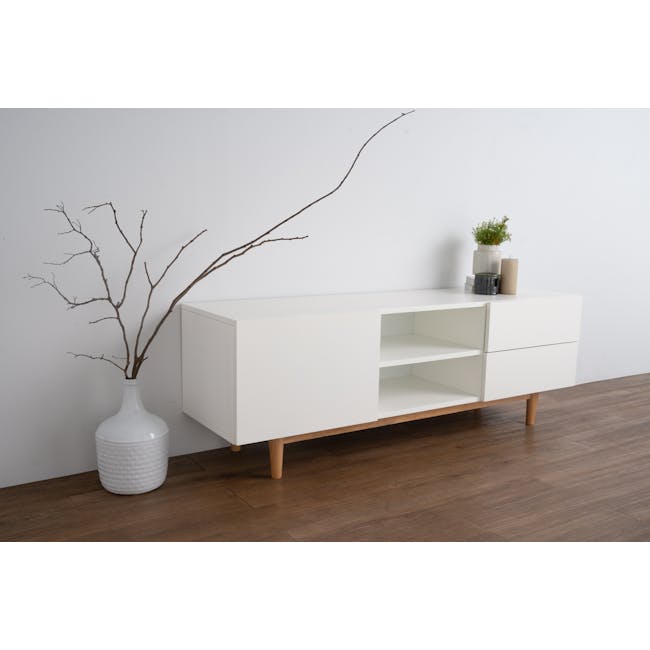 (As-is) Aalto TV Cabinet 1.6m - White, Natural - 14 - 9