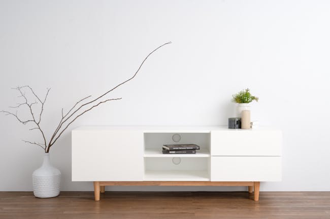(As-is) Aalto TV Cabinet 1.6m - White, Natural - 14 - 10