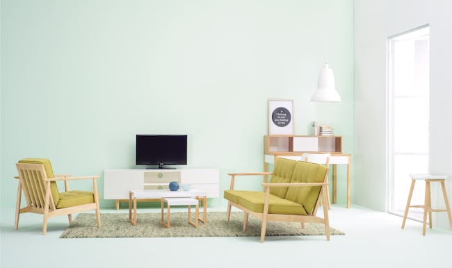 (As-is) Aalto TV Cabinet 1.6m - White, Natural - 15 - 48