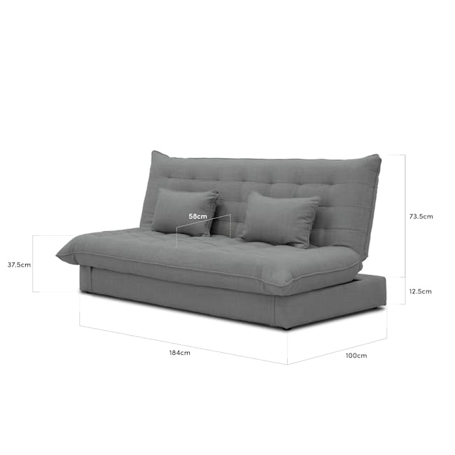 Tessa 3 Seater Storage Sofa Bed - Pigeon Grey - 7