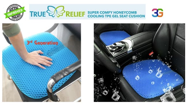 True Relief TPE Seat Cushion - Coal Black - 8