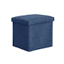 Domo Foldable Storage Cube Ottoman - Blue - 0