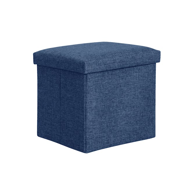 Domo Foldable Storage Cube Ottoman - Blue - 0