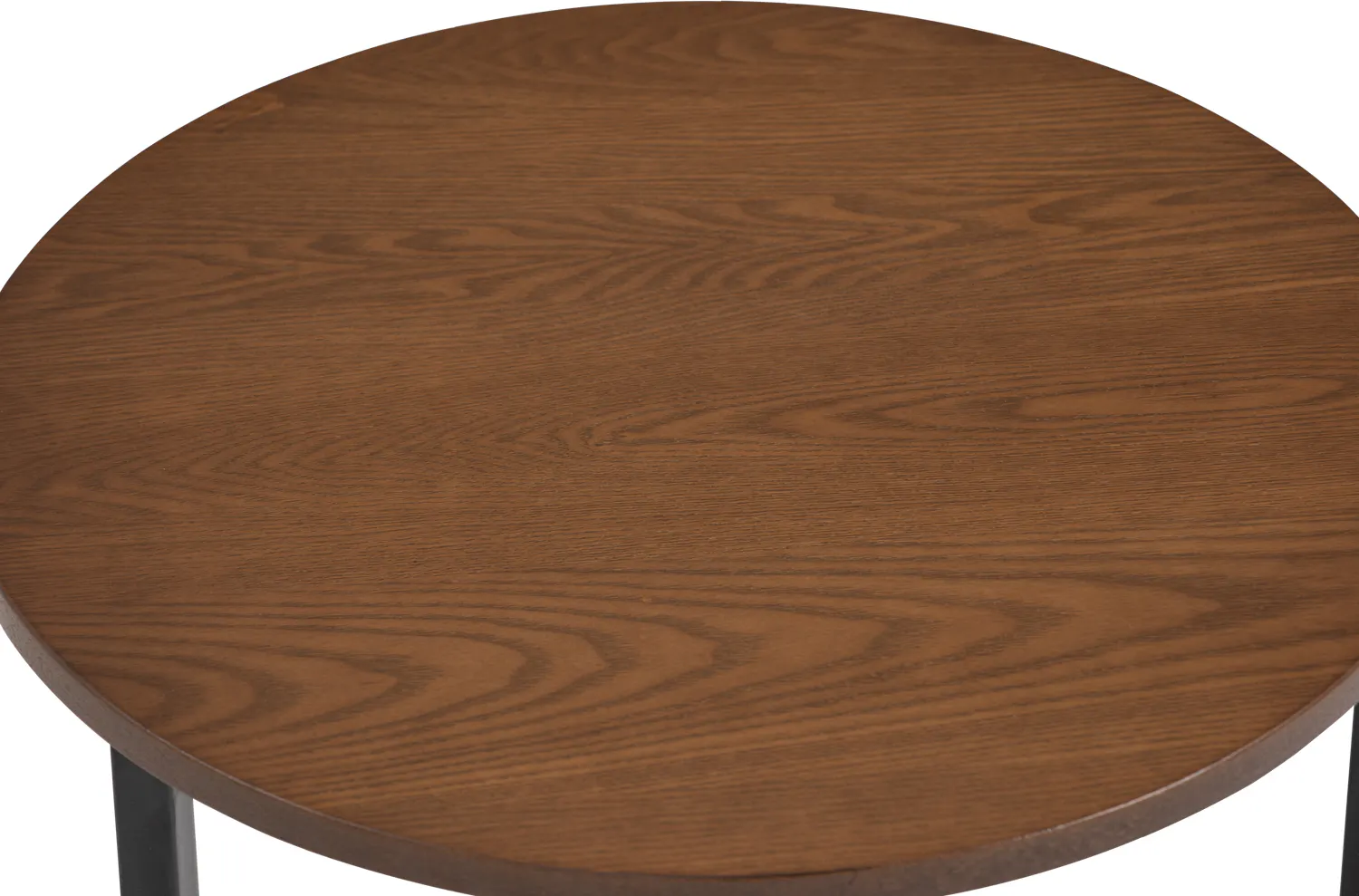 Felicity Round Side Table - Walnut - 15 - Wooden table with smooth surface, round shape, natural wood grain, polished
