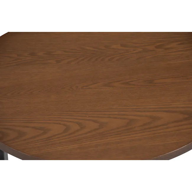 Felicity Round Side Table - Walnut - 16 - Wooden table with smooth, polished finish, rich brown color, natural wood grain