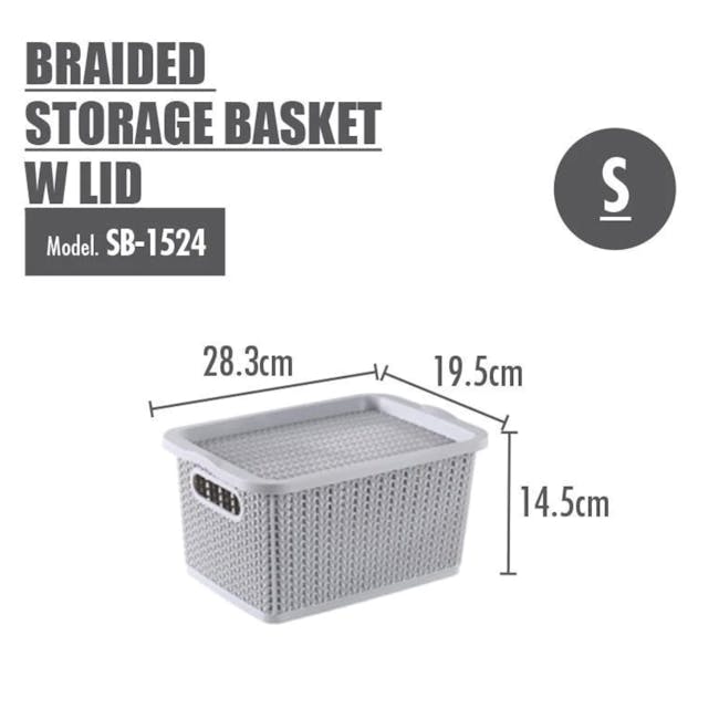 Braided Storage Basket with Lid - Small - 4