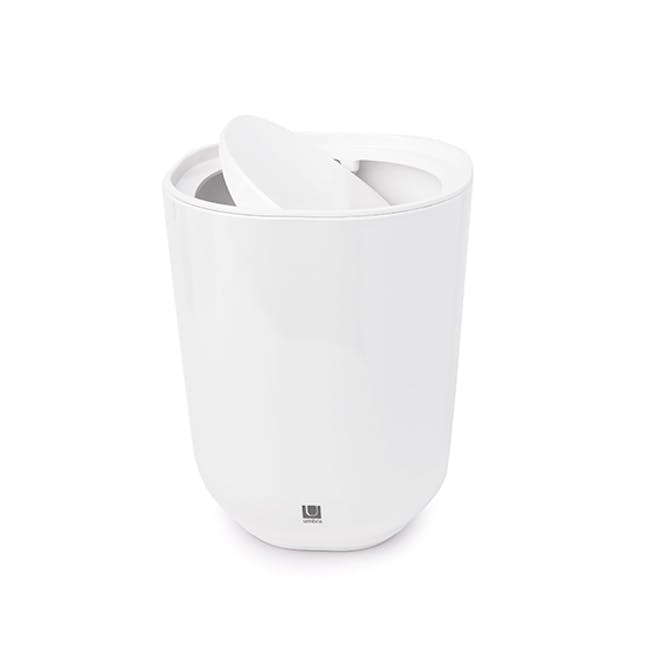 Step Waste Can with Lid - White - 1