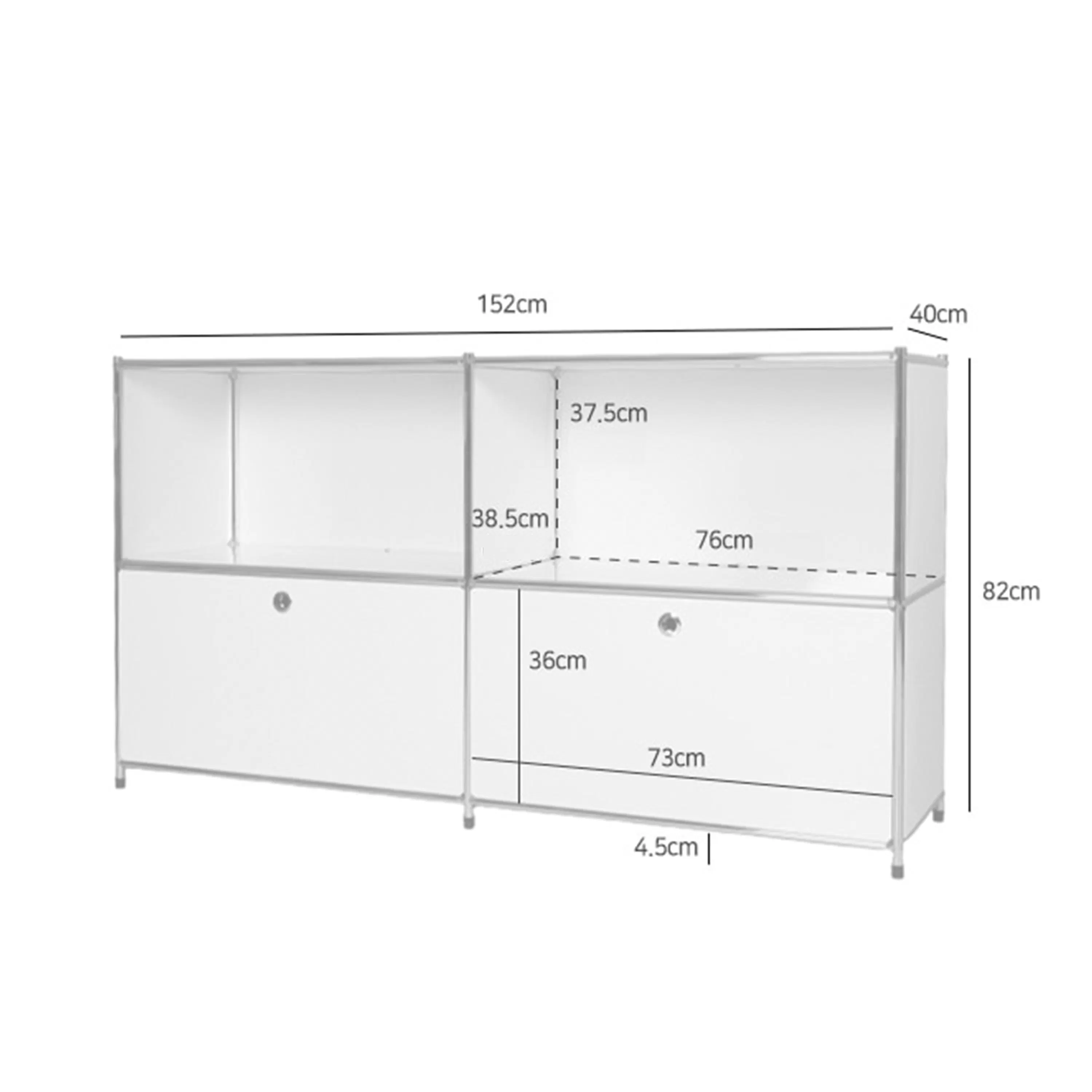 (As-is) Cusso Stainless Steel 2x2 Cabinet - Pure White - 19
